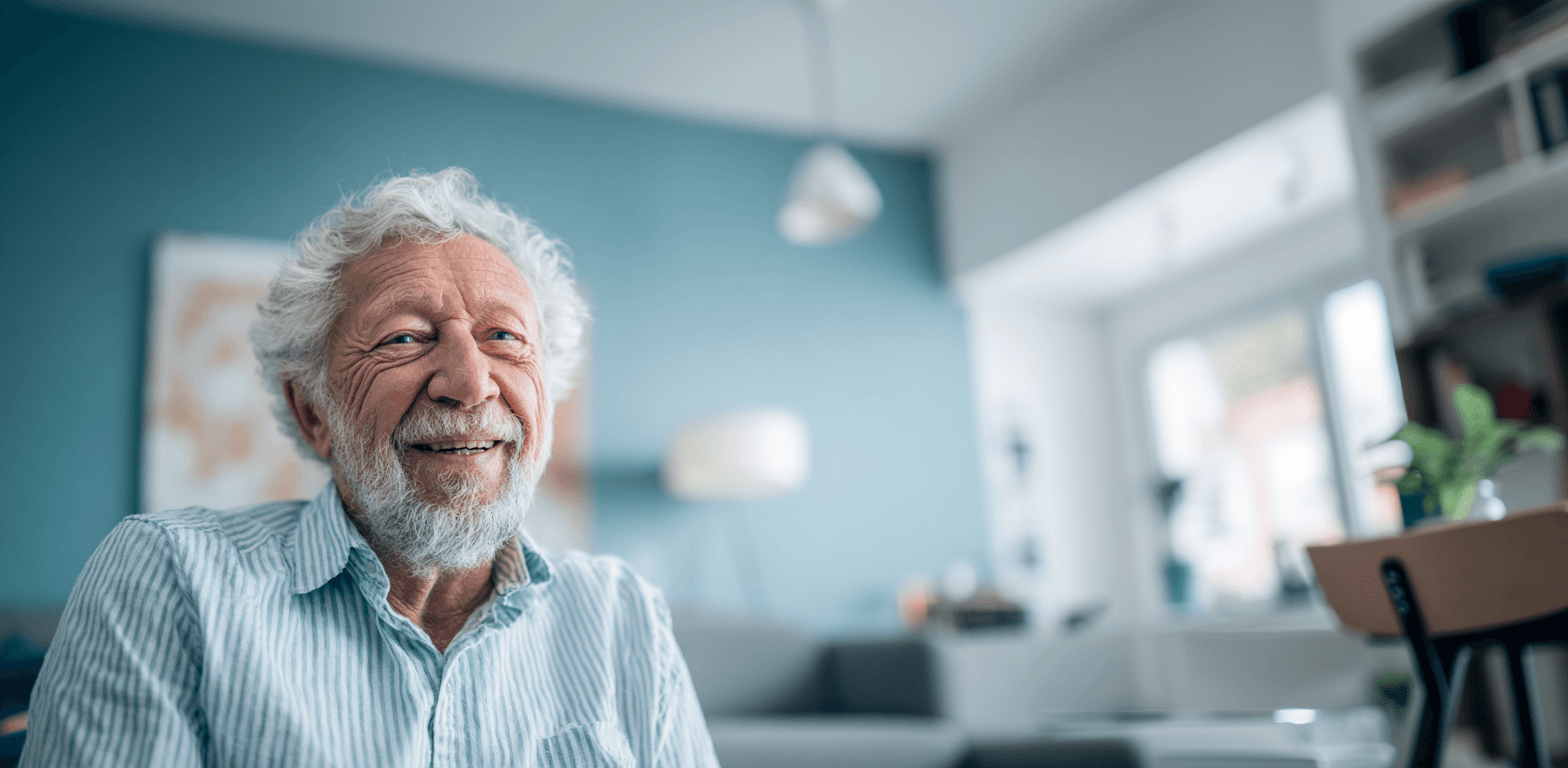 Older man relaxing at home